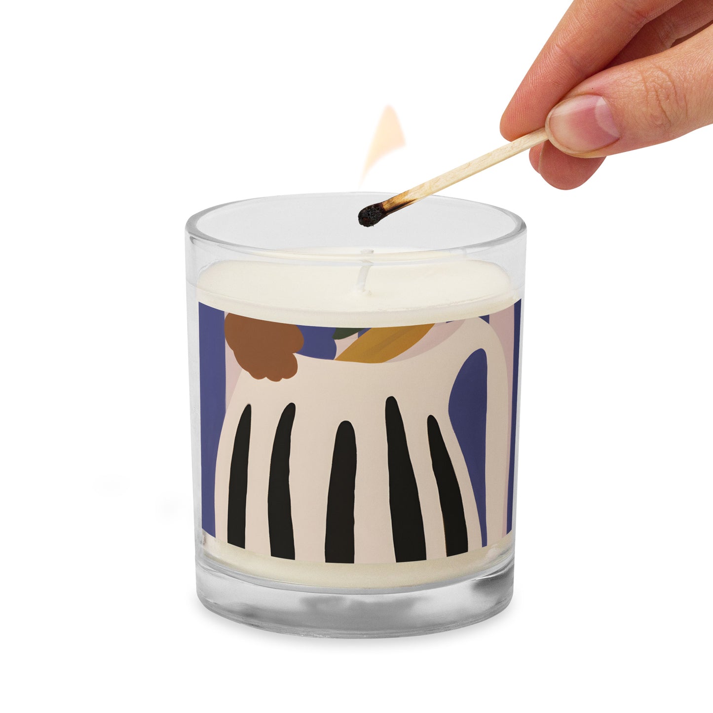 Glass jar soy wax candle