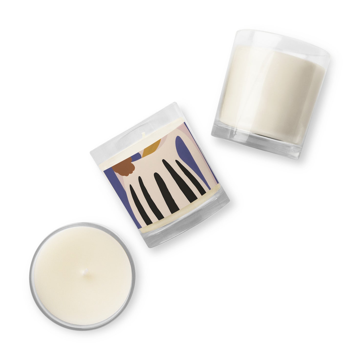 Glass jar soy wax candle