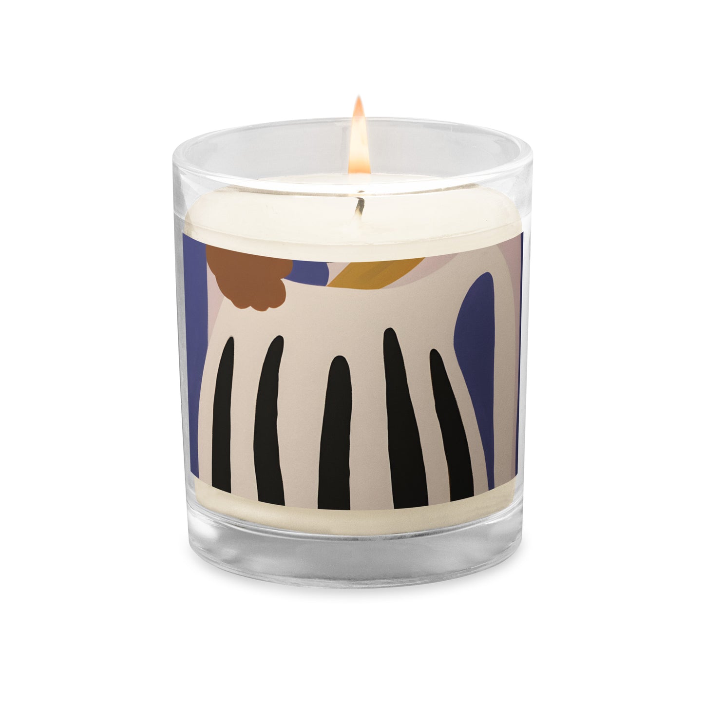 Glass jar soy wax candle